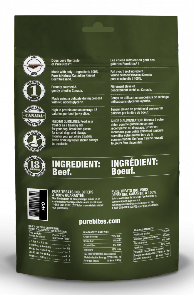 PureBites Beef Jerky Freeze Dried Raw Dog Treats