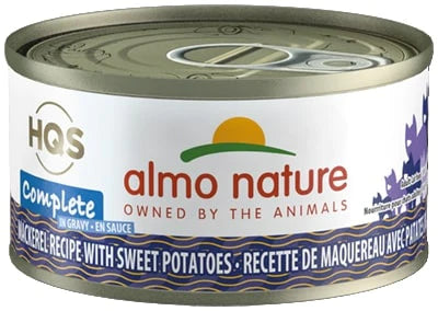 Almo Nature HQS Complete Cat Grain Free Mackerel with Sweet Potatoes In Gravy Canned Cat Food