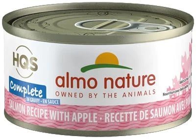 Almo Nature HQS Complete Cat Grain Free Salmon with Apple Canned In Gravy Cat Food