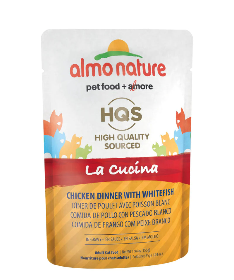 Almo Nature HQS La Cucina Cat Grain Free Chicken with Whitefish In Gravy Wet Cat Food