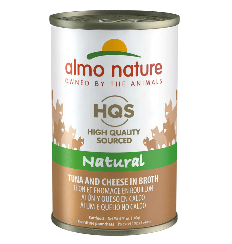 Almo Nature HQS Natural Cat Grain Free Additive Free Tuna with Cheese Canned Cat Food