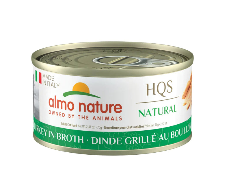 Almo Nature HQS Natural Cat Grain Free Grilled Turkey In Broth Canned Cat Food