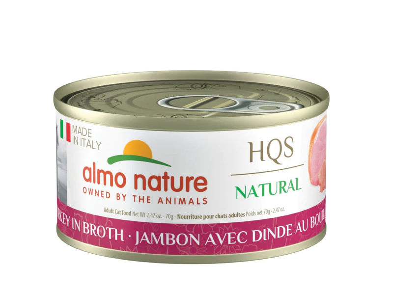 Almo Nature HQS Natural Cat Grain Free Ham with Turkey Canned Cat Food