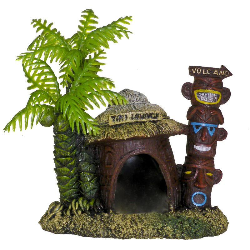 Blue Ribbon Exotic Environments Betta Hut With Palm Tree Tank Accessory