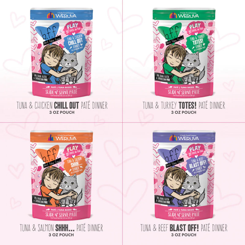 Weruva Grain Free B.F.F. PLAY Pate Lovers Variety Pack Cat Food Pouces
