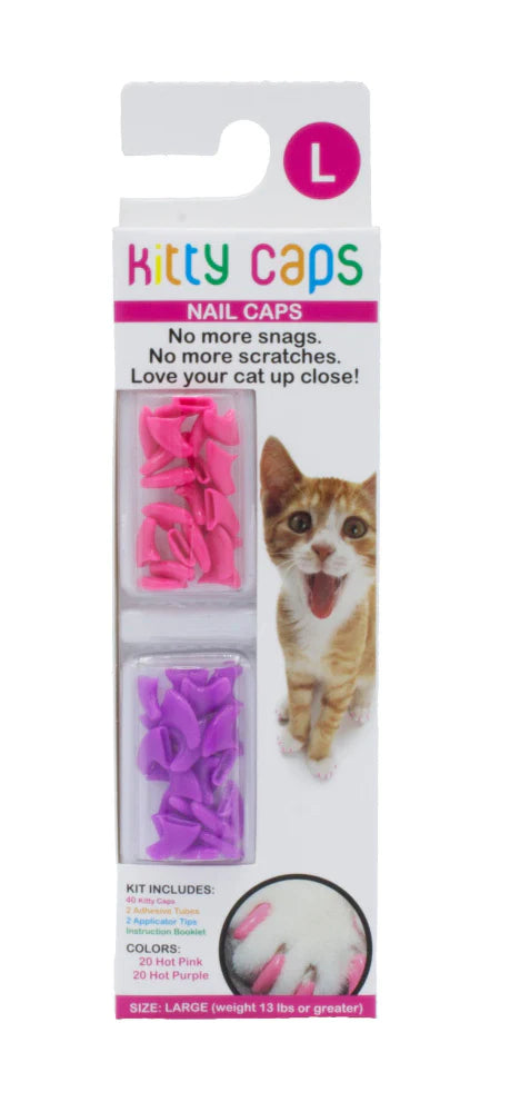 Kitty Caps Nail Caps Hot Purple and Hot Pink 40 Count