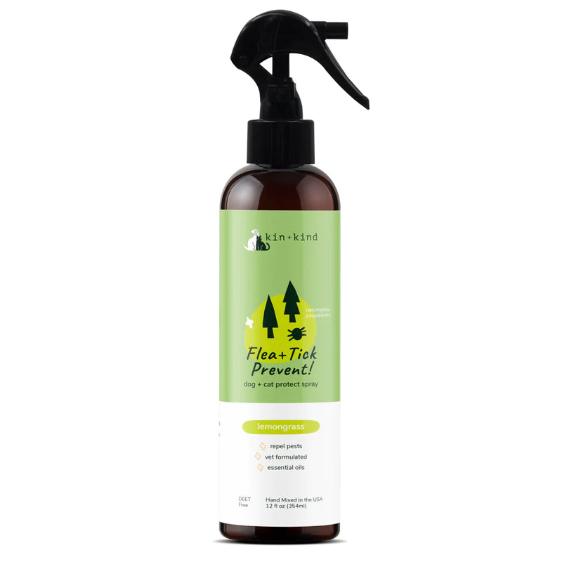 kin+kind Natural Flea & Tick Plant-Based Lemongrass Repel Spray