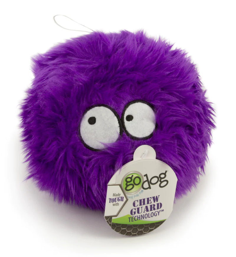 Go Dog Furballz with Chew Guard Technology Durable Plush Squeaker Dog Toy Purple