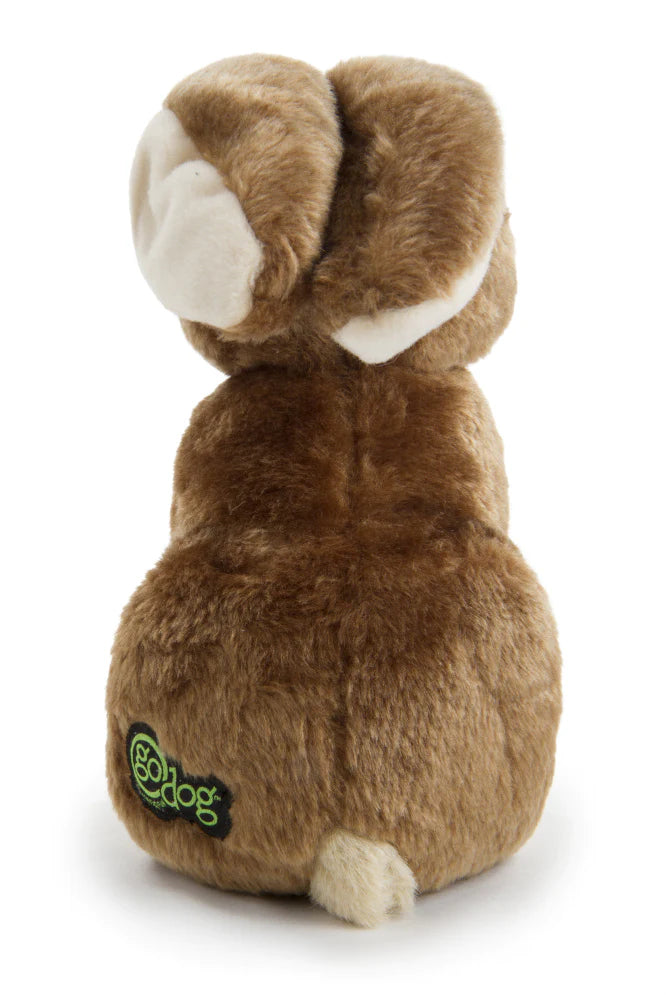 Go Dog Wildlife Rabbit with Chew Guard Technology Durable Plush Squeaker Dog Toy