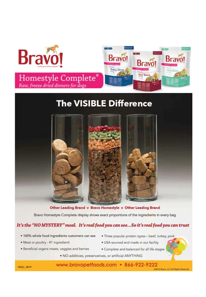 Bravo! Homestyle Complete Grain Free Pork Freeze-Dried Dog Food