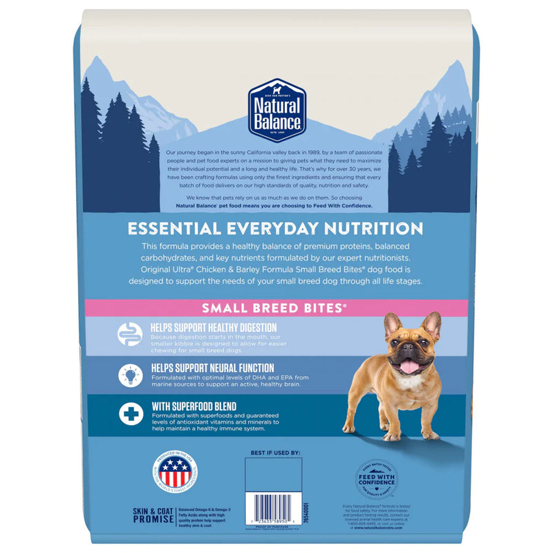 Natural Balance Original Ultra Chicken & Barley Formula Small Breed Bites Dry Dog Food