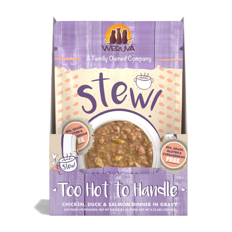 Weruva Classic Cat Stews! Too Hot to Handle with Chicken Duck & Salmon in Gravy Canned Cat Food