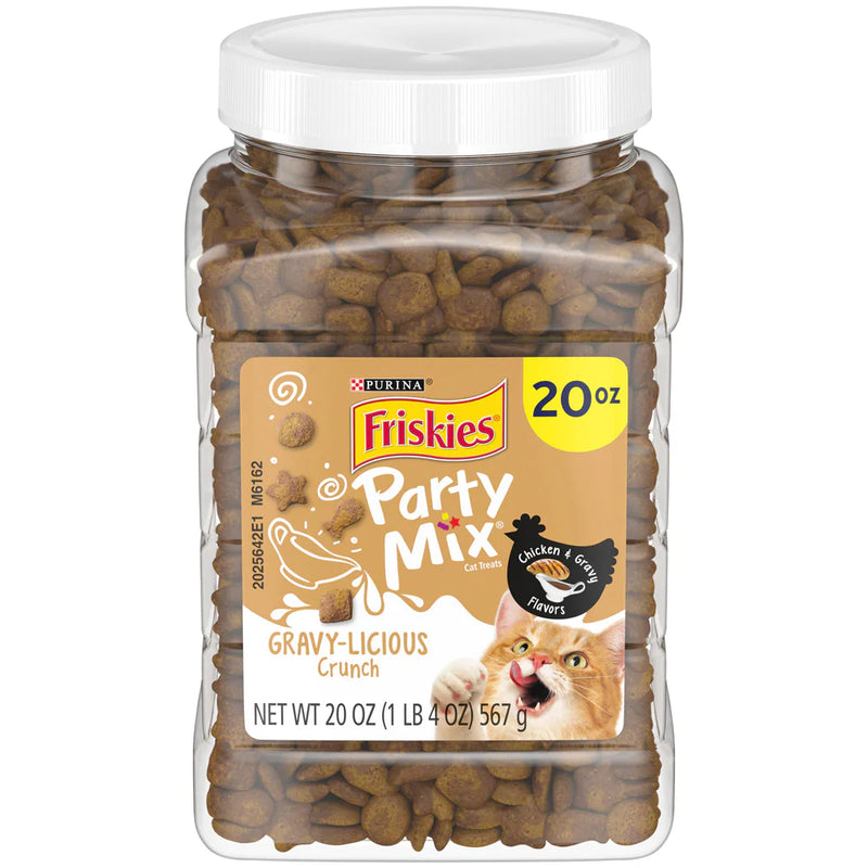 Friskies Party Mix Crunch Gravylicious Chicken & Gravy Flavors Cat Treats