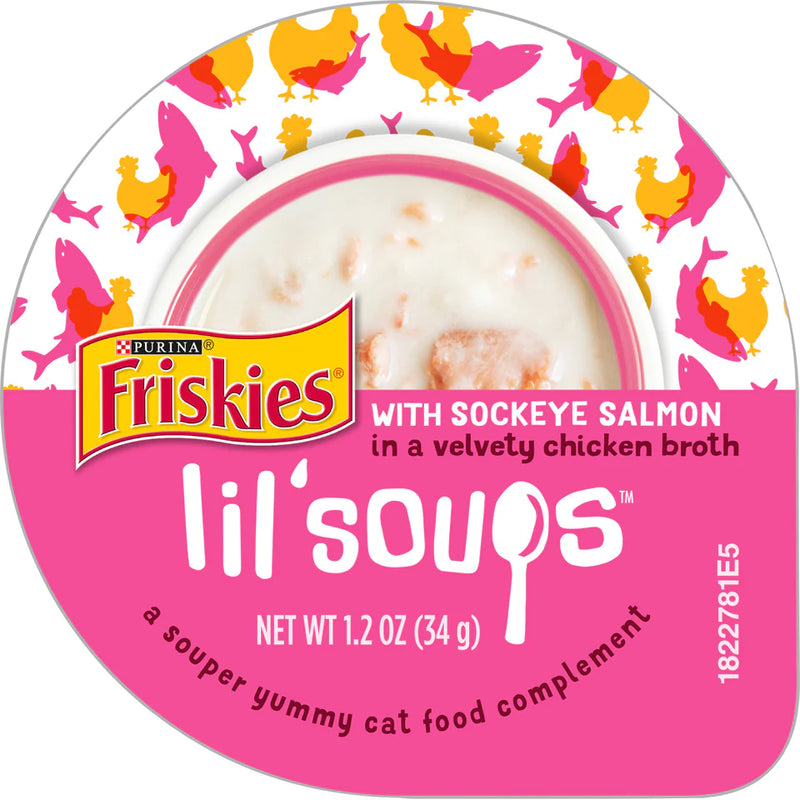 Friskies Natural Grain-Free Lil' Soups With Sockeye Salmon In Chicken Broth Cat Food Compliment