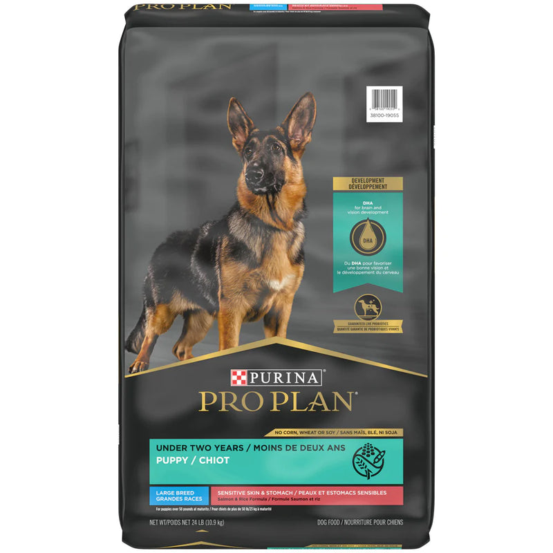 Purina Pro Plan Development Sensitive Skin & Stomach Salmon & Rice With Probiotics Large Breed Dry Puppy Food