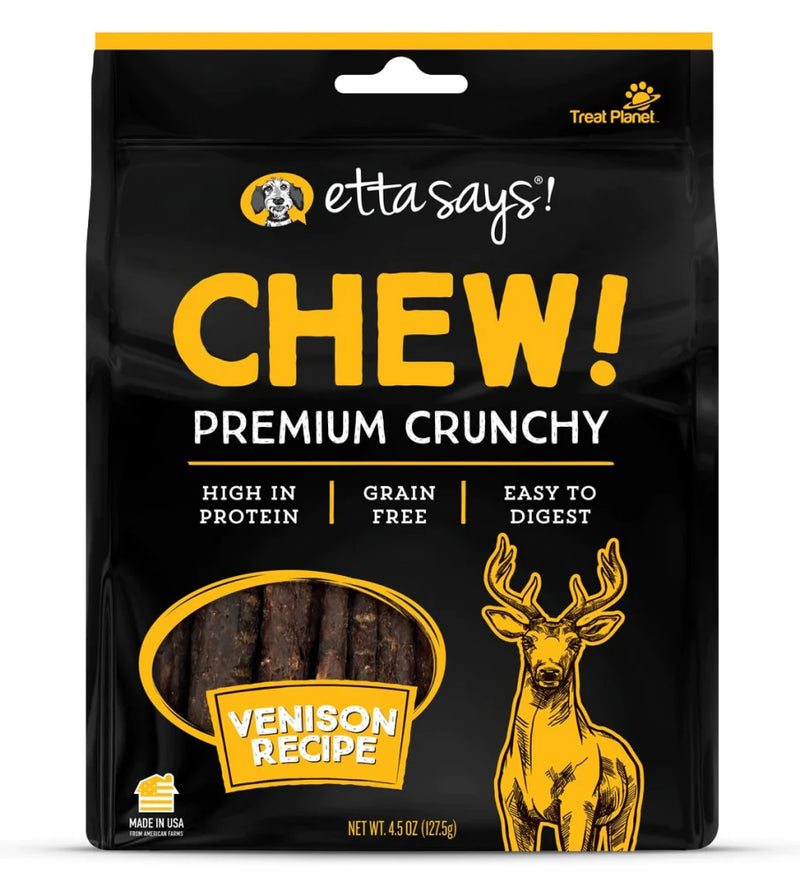 Etta Says Chew! Premium Crunchy Venison Chew Dog Treats