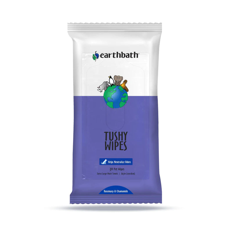 Earthbath Tushy Wipes Rosemary & Chamomile Odor-Eating Enzymes & Baking Soda Plant-Based Wipes