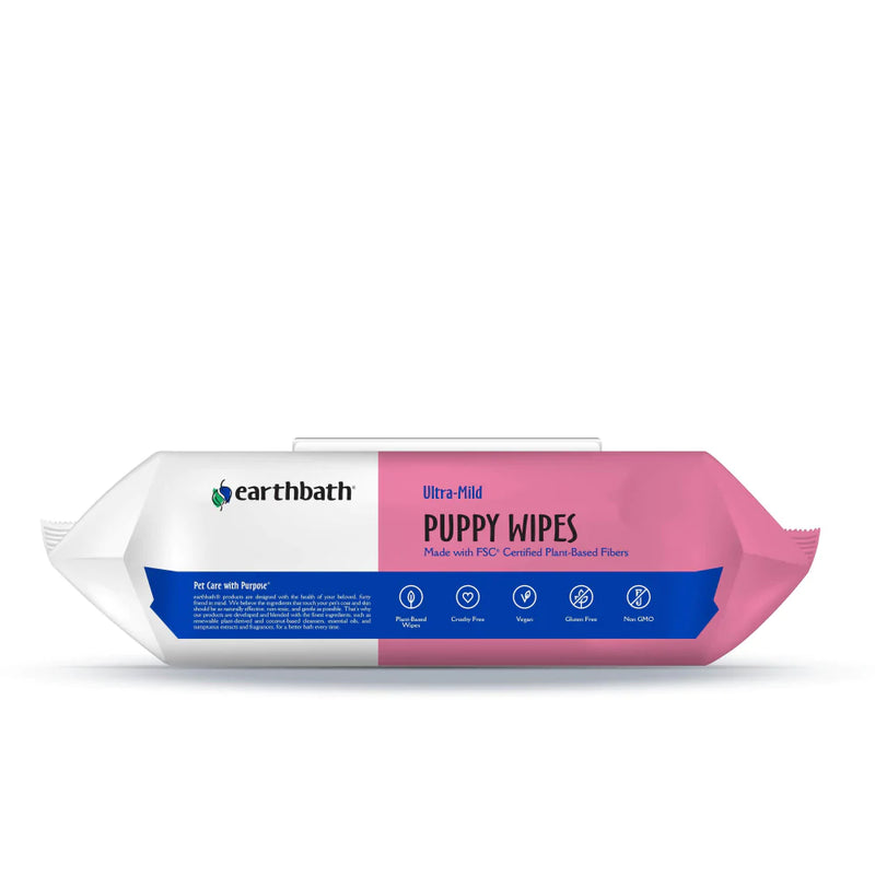 Earthbath Ultra-Mild Cleans & Conditions Puppy Wild Cherry Plant-Based Wipes