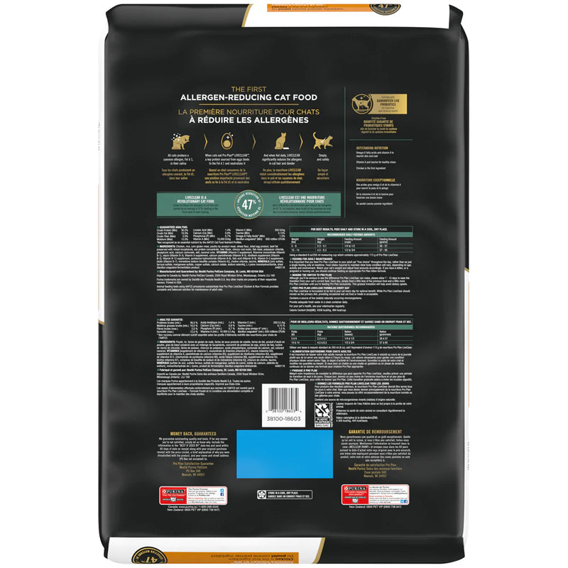Purina Pro Plan LIVECLEAR With Probiotics High Protein Chicken & Rice Formula Dry Cat Food