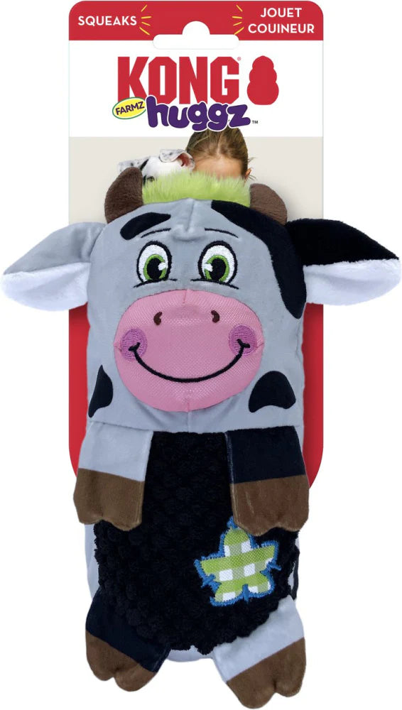 KONG Huggz Farmz Cow Plush Toy