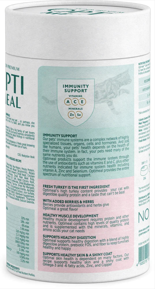 Optimeal for Carnivores Grain Free Turkey & Veggies Recipe Adult Cat Dry Food