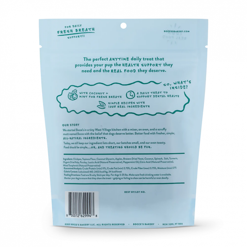 Bocce's Bakery Brushy Sticks Dental Bars for Small Breed Dogs