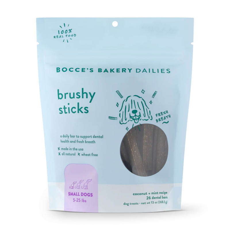 Bocce's Bakery Brushy Sticks Dental Bars for Small Breed Dogs