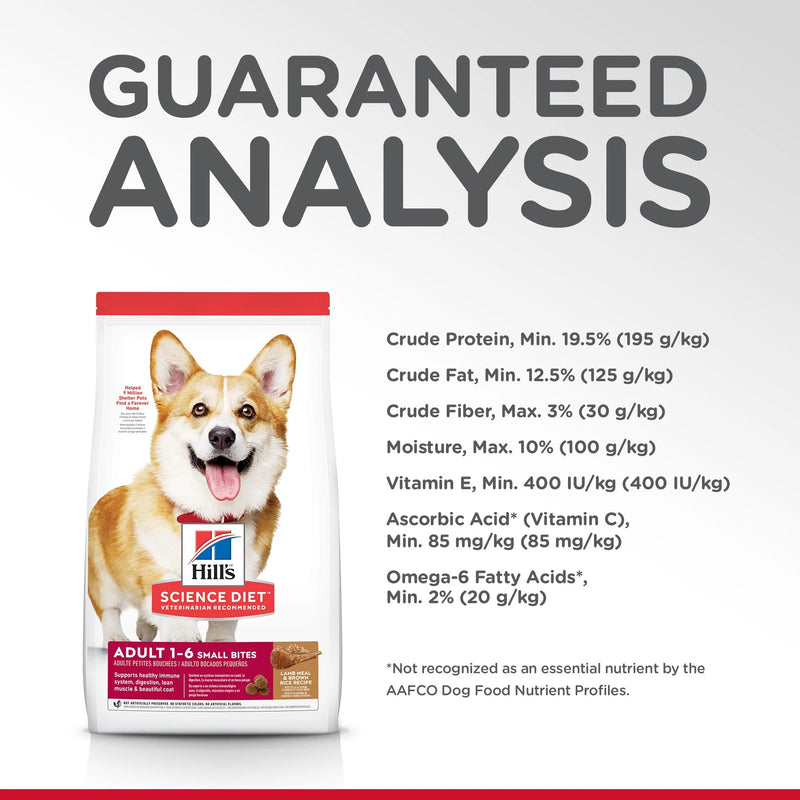 Hill's Science Diet Adult Small Bites Dry Dog Food, Lamb Meal & Brown Rice Recipe