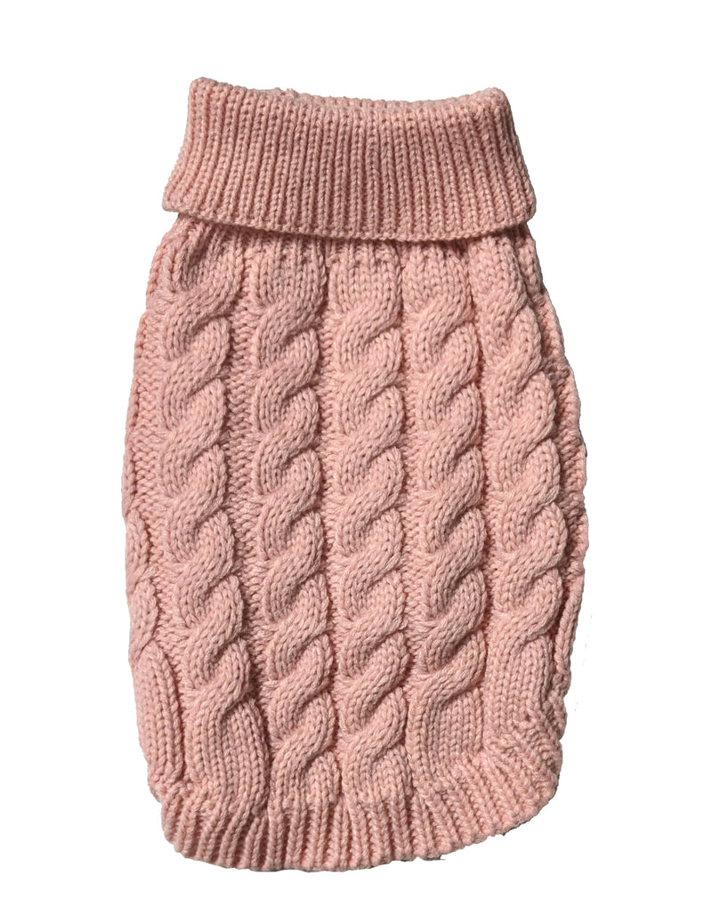 Cosmo Pink Chunky Cable Knit Sweater for Dogs