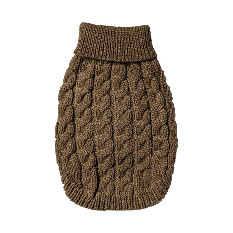 Cosmo Brown Chunky Cable Sweater for Dogs