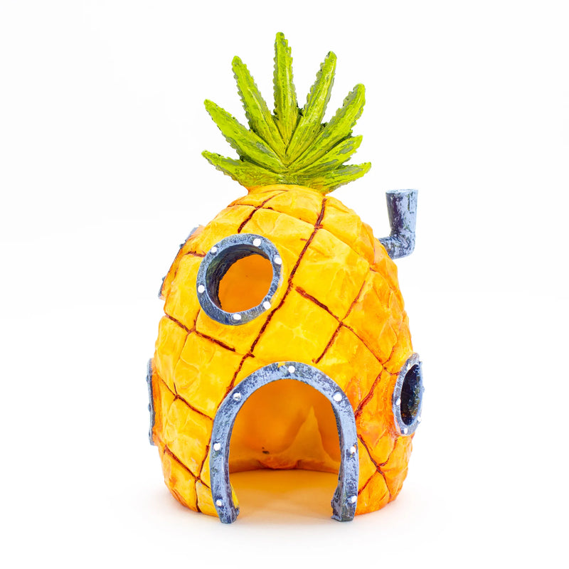 Penn-Plax Officially Licensed SpongeBob SquarePants Fish Aquarium Ornament - SpongeBob’s Pineapple House