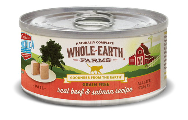 Whole Earth Farms Grain Free Real Salmon Canned Cat Food, Case of 24, 5 oz.