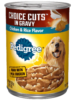 PEDIGREE CHOICE CUTS IN GRAVY Adult Canned Soft Wet Dog Food, Chicken & Rice Flavor