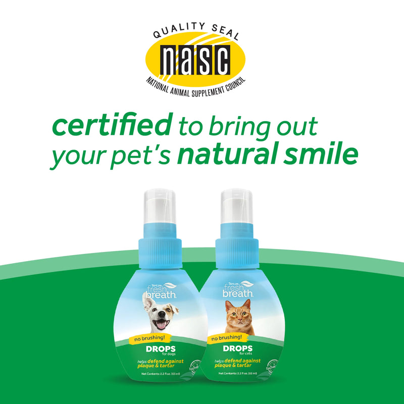 TropiClean Fresh Breath Oral Care Drops for Dogs - Dog Breath Freshener