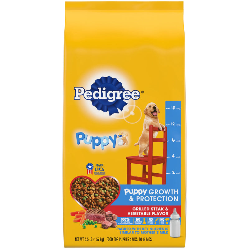 PEDIGREE Puppy Growth & Protection Dry Dog Food Grilled Steak & Vegetable Flavor